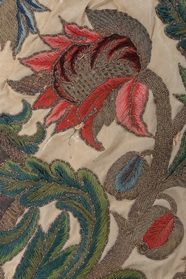 Lot 108 - A fine embroidered decorative apron panel,...