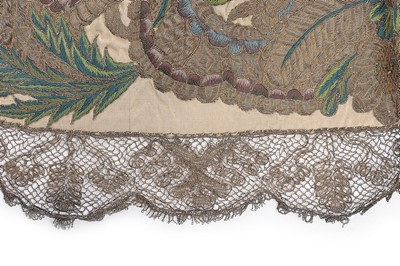 Lot 108 - A fine embroidered decorative apron panel,...