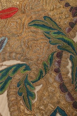 Lot 108 - A fine embroidered decorative apron panel,...