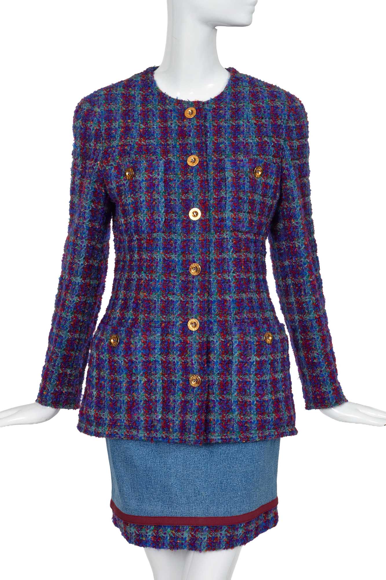 Lot 44 - A Chanel by Karl Lagerfeld tweed and denim suit, 'Nouveau Rapper (Hip Hop)' collection, Autumn-Winter 1991-92