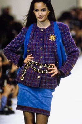 Lot 44 - A Chanel by Karl Lagerfeld tweed and denim suit, 'Nouveau Rapper (Hip Hop)' collection, Autumn-Winter 1991-92