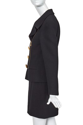Lot 41 - A Chanel by Karl Lagerfeld black wool suit, Autumn-Winter 1992-93