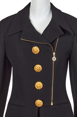Lot 41 - A Chanel by Karl Lagerfeld black wool suit, Autumn-Winter 1992-93