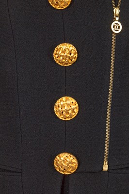 Lot 41 - A Chanel by Karl Lagerfeld black wool suit, Autumn-Winter 1992-93