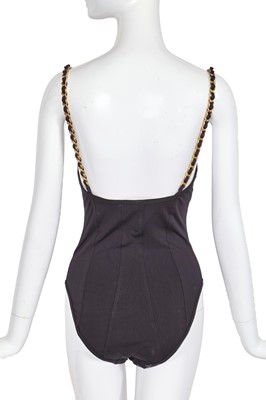Lot 32 - A Chanel by Karl Lagerfeld black nylon swimsuit/body, Spring-Summer 1990