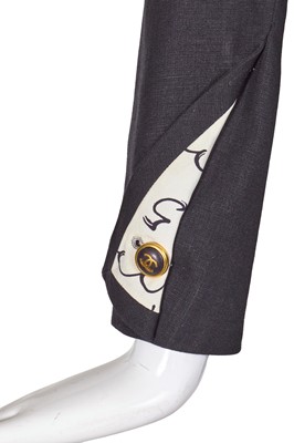 Lot 39 - A Chanel by Karl Lagerfeld printed silk and black wool ensemble, Spring-Summer 1993