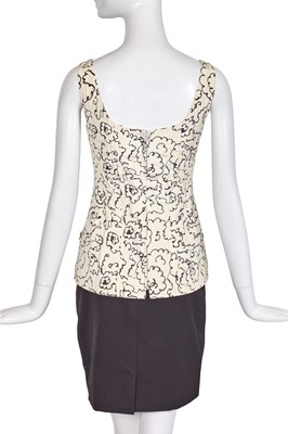 Lot 39 - A Chanel by Karl Lagerfeld printed silk and black wool ensemble, Spring-Summer 1993