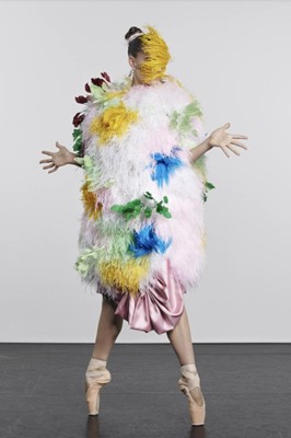 Lot 93 - A Michael Halpern multicoloured feather dress, Spring-Summer 2022