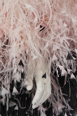 Lot 86 - A Michael Halpern black and pink feathered 'orb' dress, Spring-Summer 2021