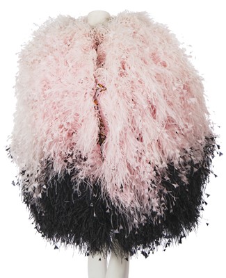 Lot 86 - A Michael Halpern black and pink feathered 'orb' dress, Spring-Summer 2021