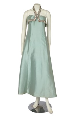 Lot 624 - A Jacques Heim haute couture blue zibeline evening gown, circa 1960