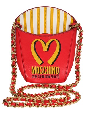 Lot 125 - A Moschino by Jeremy Scott red and yellow leather French fry crossbody bag, Autumn-Winter 2014-15