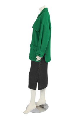Lot 53 - A Chanel by Karl Lagerfeld green wool bouclé coat, late 1980s