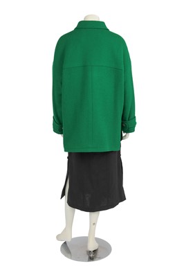 Lot 53 - A Chanel by Karl Lagerfeld green wool bouclé coat, late 1980s