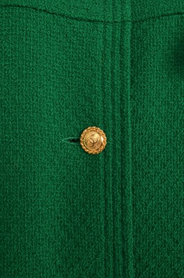 Lot 53 - A Chanel by Karl Lagerfeld green wool bouclé coat, late 1980s