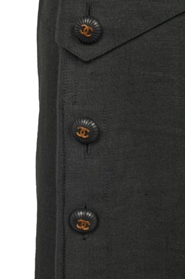 Lot 53 - A Chanel by Karl Lagerfeld green wool bouclé coat, late 1980s