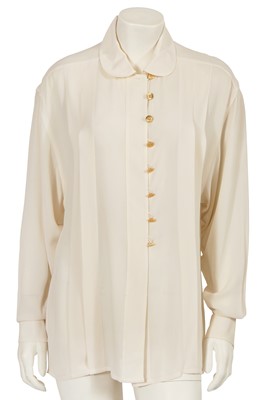 Lot 45 - A Chanel by Karl Lagerfeld ivory silk blouse, late 1980s