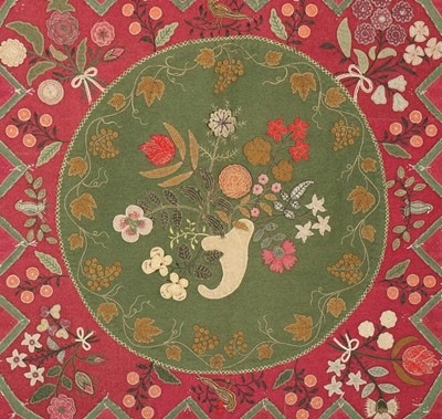 Lot 146 - A good wool patchworked coverlet, English,...