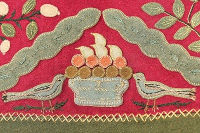 Lot 146 - A good wool patchworked coverlet, English,...