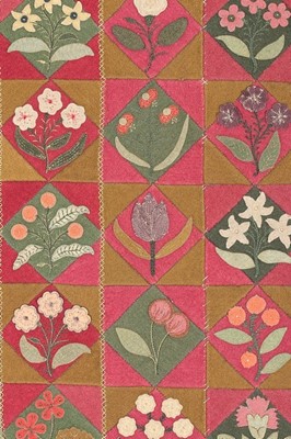 Lot 146 - A good wool patchworked coverlet, English,...