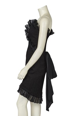 Lot 490 - A Yves Saint Laurent black cloqué cocktail dress, Autumn-Winter 1987-88