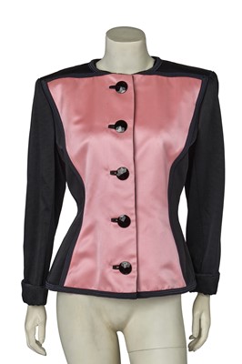 Lot 491 - A Yves Saint Laurent black and pink silk jacket, Autumn-Winter 1992-93