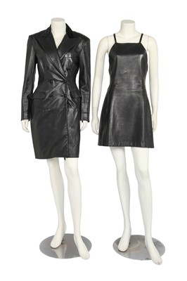 Lot 311 - A group of Ralph Lauren black leather separates, late 1990s