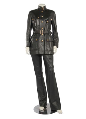 Lot 318 - A Gucci black leather jacket, early 1990s