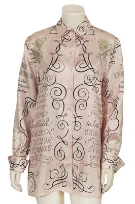 Lot 70 - An Hermès printed silk blouse, late 1980s-early 1990s