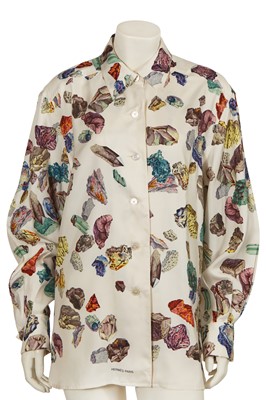 Lot 72 - An Hermès printed silk blouse, Spring-Summer 1990