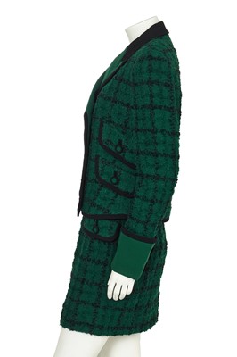 Lot 300 - A Gianni Versace green and black bouclé suit, Autumn-Winter 1993-94