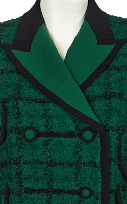 Lot 300 - A Gianni Versace green and black bouclé suit, Autumn-Winter 1993-94