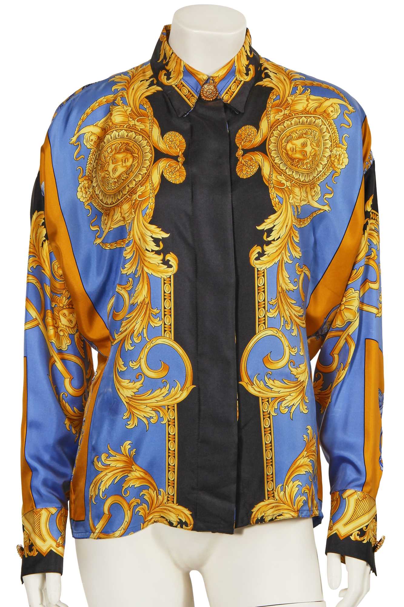 Lot 297 - A Gianni Versace baroque-print silk blouse, early 1990s