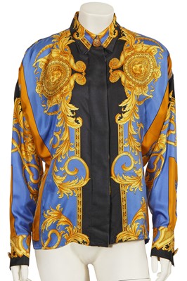 Lot 297 - A Gianni Versace baroque-print silk blouse, early 1990s