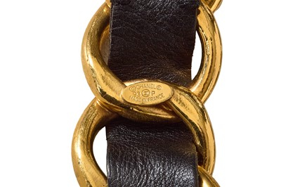 Lot 40 - A Chanel by Karl Lagerfeld leather and gilt chain belt, Spring-Summer 1993