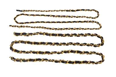 Lot 40 - A Chanel by Karl Lagerfeld leather and gilt chain belt, Spring-Summer 1993