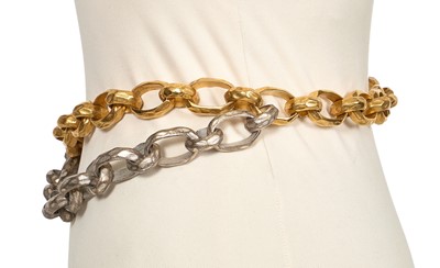 Lot 38 - A Chanel by Karl Lagerfeld two-tone chain belt, Spring-Summer 1993