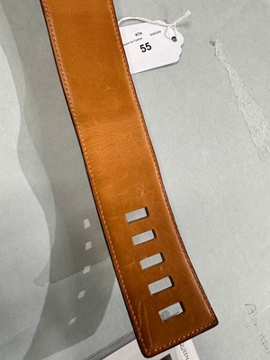 Lot 55 - An Hermès brown ostrich Collier de Chien 50 belt, 1988
