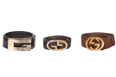 Lot 64 - Three Gucci belts, 1990s-2000s