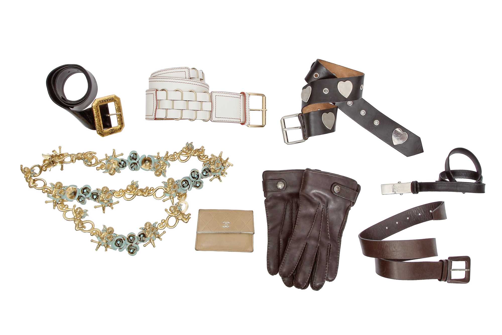 Lot 61 - A group of designer belts and accessories