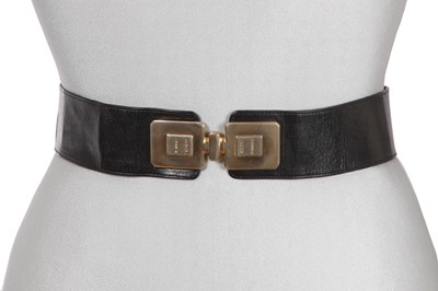 Lot 50 - A Chanel by Karl Lagerfeld black leather belt, advance collection, Autumn-Winter 1986-87