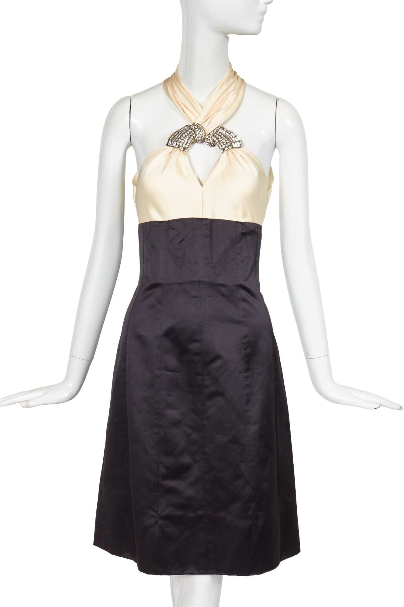 Lot 15 - A Chanel by Karl Lagerfeld embellished satin cocktail dress, 'Paris on Stage' collection, Autumn-Winter 2006-07