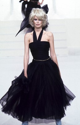 Lot 29 - A Chanel by Karl Lagerfeld black silk organza evening dress, Spring-Summer 1997