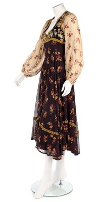 Lot 247 - A Thea Porter floral printed voile 'gypsy'...
