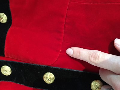 Lot 46 - A Chanel by Karl Lagerfeld red velvet jacket, Autumn-Winter 1990-91
