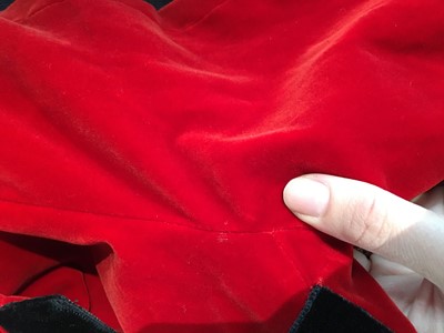 Lot 46 - A Chanel by Karl Lagerfeld red velvet jacket, Autumn-Winter 1990-91