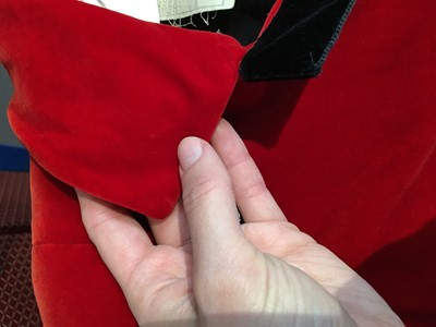 Lot 46 - A Chanel by Karl Lagerfeld red velvet jacket, Autumn-Winter 1990-91