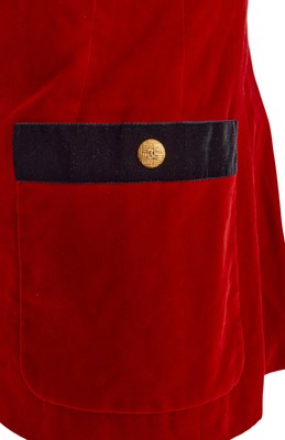 Lot 46 - A Chanel by Karl Lagerfeld red velvet jacket, Autumn-Winter 1990-91