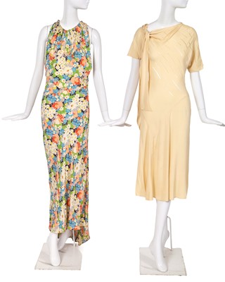 Lot 495 - Two silk dresses, 1930s
