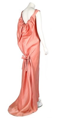 Lot 233 - A Balenciaga couture pink slubbed satin...